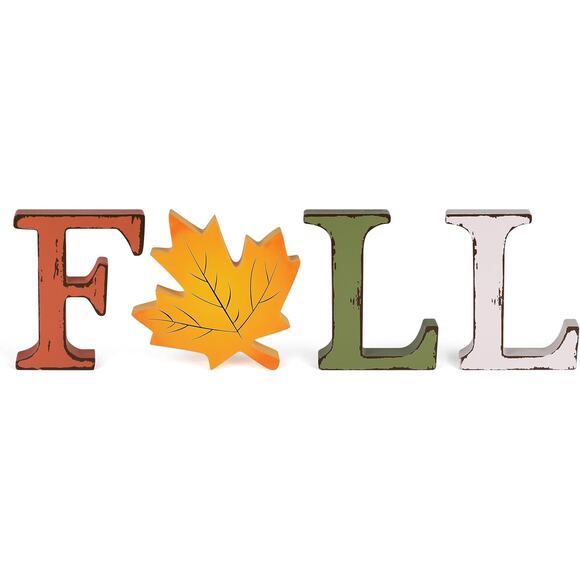 Fall Decorations 4 Pcs Thanksgiving Wooden Table Decor Farmhouse Signs - Picture 1 of 6